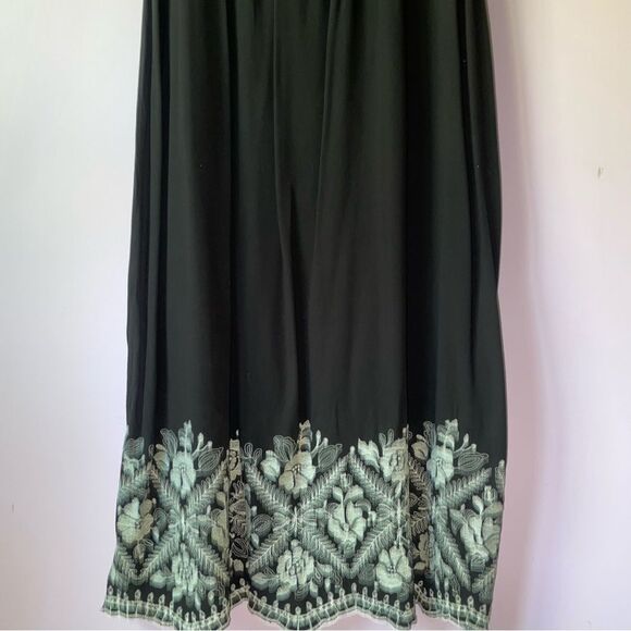 Lane Bryant Size 22 Maxi Dress Black Embroidered Off the Shoulder Boho - Picture 6 of 11
